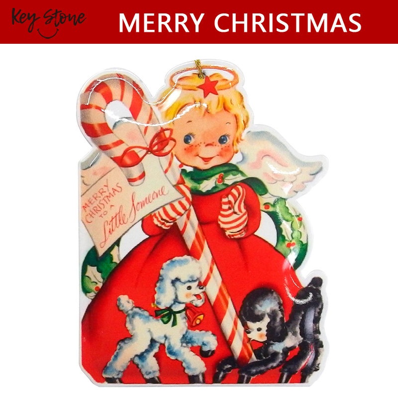 ■キーストーン■■2025X'mas　先行予約■　メタルダイカットポストカード X'mas　エンジェル＆ドッグ