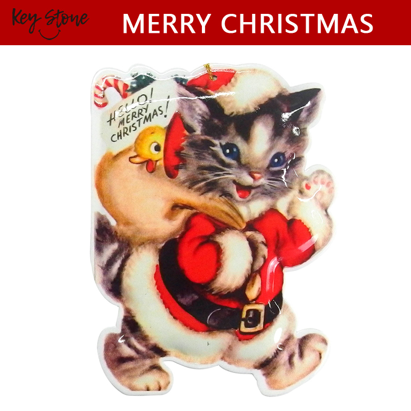 ■キーストーン■■2025X'mas　先行予約■　メタルダイカットポストカード X'mas　サンタキャット