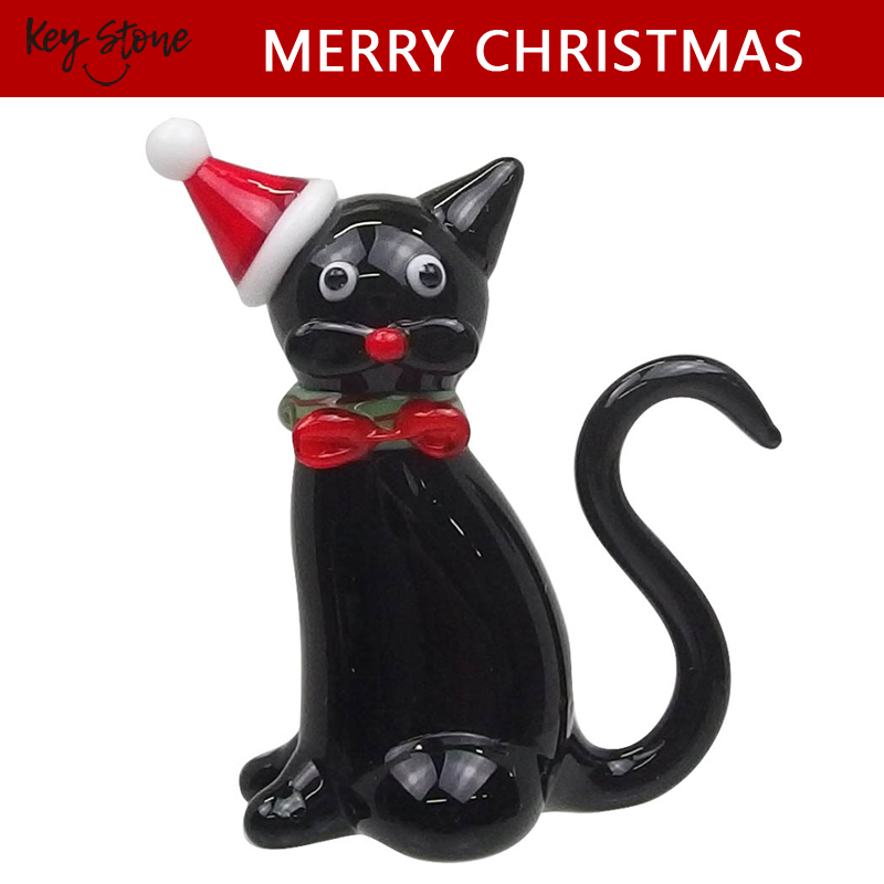 ■キーストーン■■2025X'mas　先行予約■　ガラスクリスマス　クロネコ