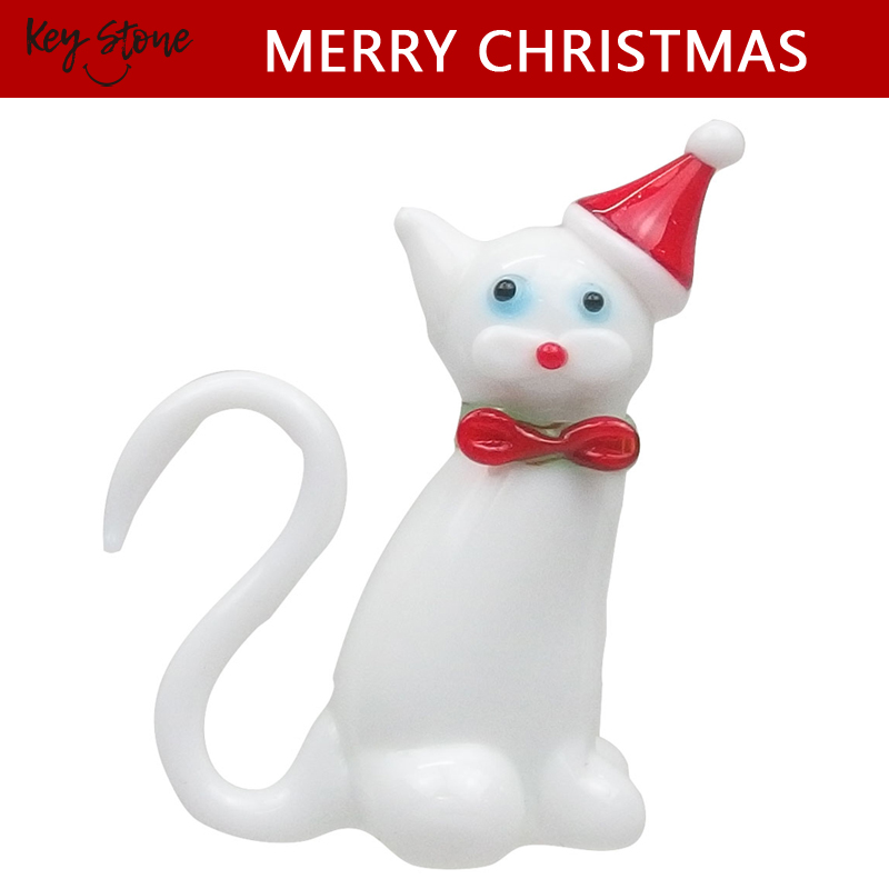 ■キーストーン■■2025X'mas　先行予約■　ガラスクリスマス　シロネコ