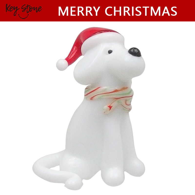 ■キーストーン■■2025X'mas　先行予約■　ガラスクリスマス　ホワイトドッグ