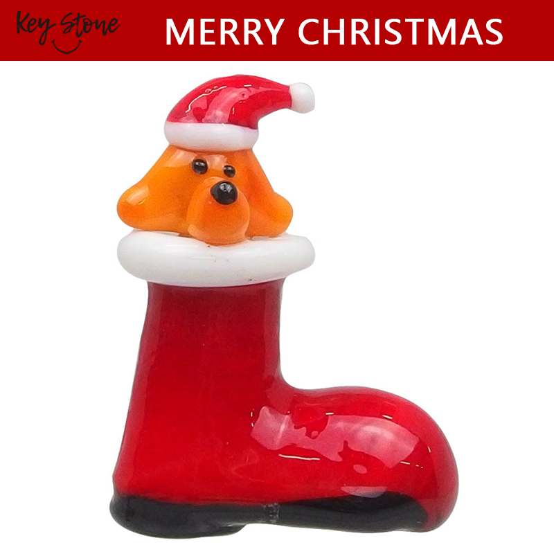 ■キーストーン■■2025X'mas　先行予約■　ガラスクリスマス　ブーツドッグ