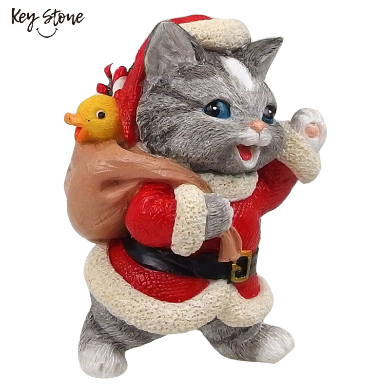 ■キーストーン■■2025X'mas　先行予約■　ビンテージアニマルデコレーション　キャットサンタ