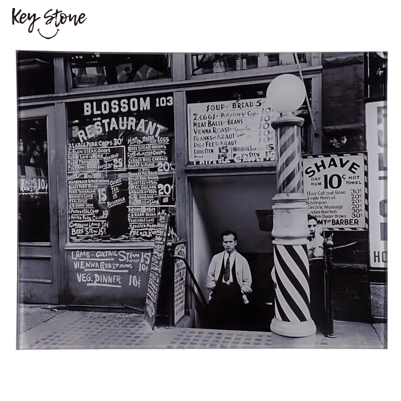 ■キーストーン■■2026SS　先行予約■　ガラスアートピクチャー　BARBER SIGN