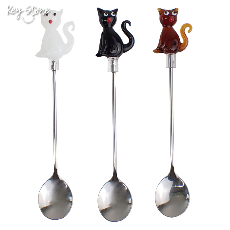 ■キーストーン■■2026SS　先行予約■　ガラスモチーフカトラリー スプーンキャット