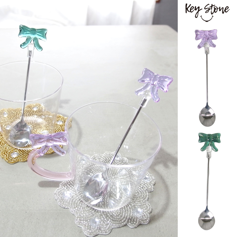 ■キーストーン■■2026SS　先行予約■　リボンモチーフガラススプーン
