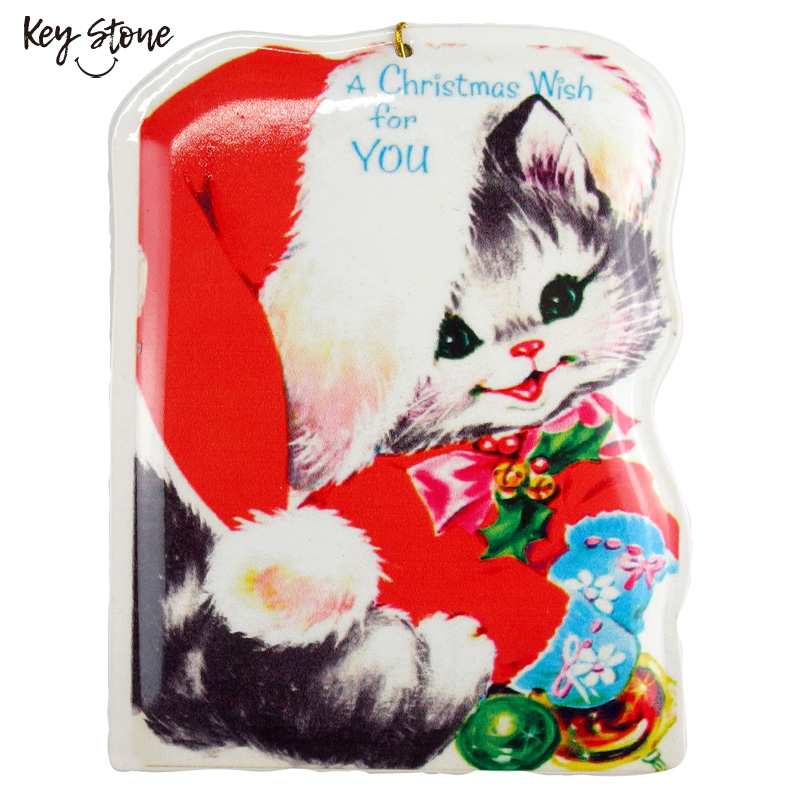 ■キーストーン■■2026X'mas　先行予約■　メタルダイカットポストカード X'mas サンタリボンキャット