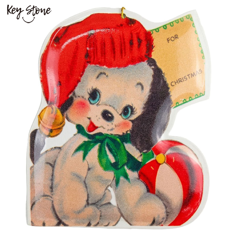 ■キーストーン■■2026X'mas　先行予約■　メタルダイカットポストカード X'mas サンタリボンドッグ