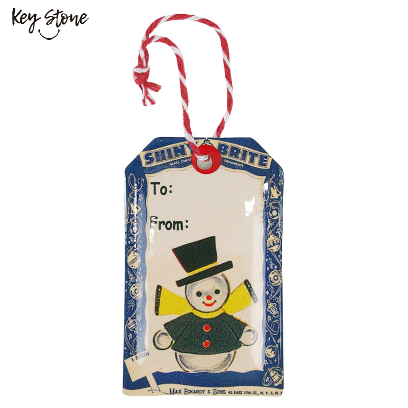 ■キーストーン■■2026X'mas　先行予約■　メタルクリスマスタグ Shiny brite snowman