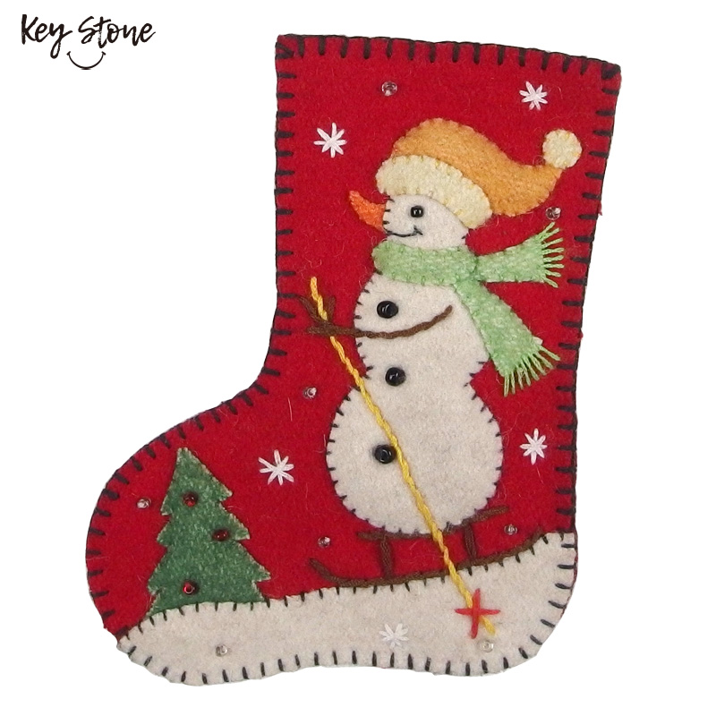 ■キーストーン■■2026X'mas　先行予約■　フェルトオーナメント SOCKS　スノーマン
