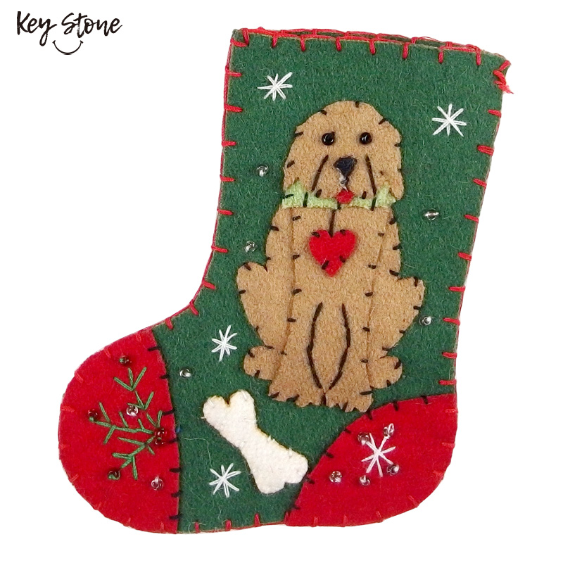 ■キーストーン■■2026X'mas　先行予約■　フェルトオーナメント SOCKS　ドッグ