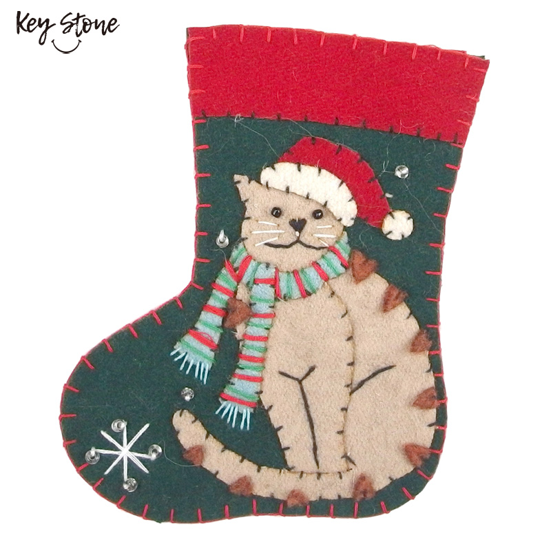 ■キーストーン■■2026X'mas　先行予約■　フェルトオーナメント SOCKS　キャット