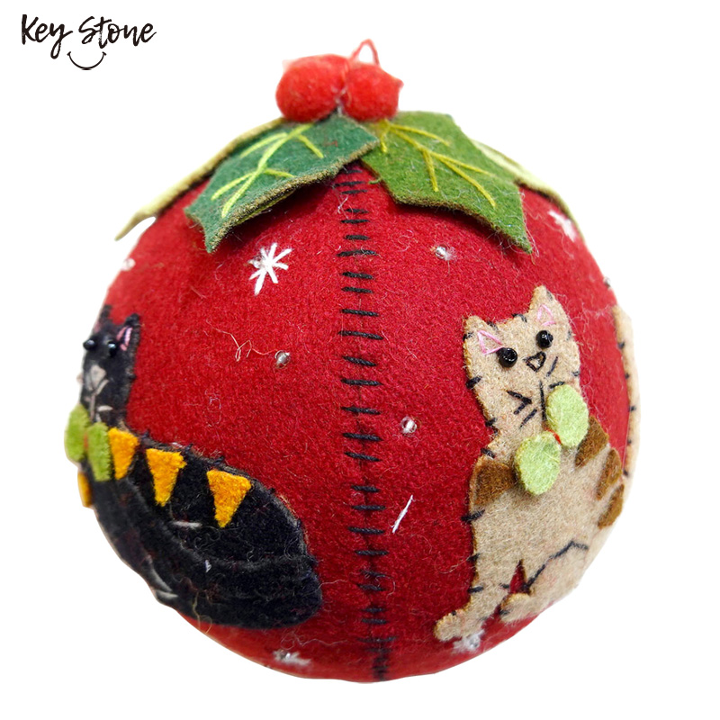 ■キーストーン■■2026X'mas　先行予約■　フェルトオーナメント BALL　キャット
