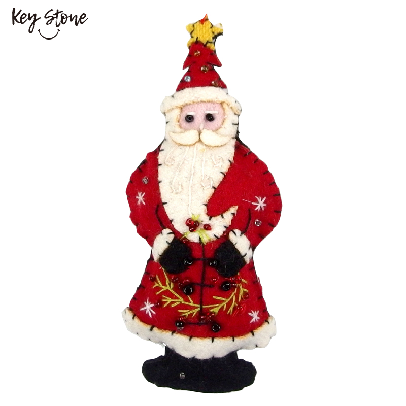 ■キーストーン■■2026X'mas　先行予約■　フェルトオーナメント X'MAS サンタクロース　リースサンタ