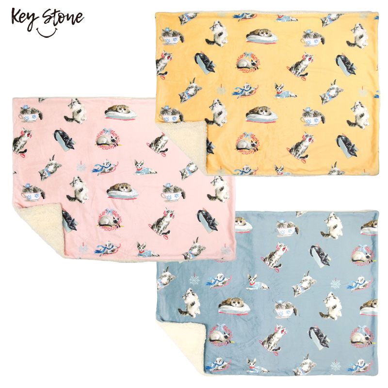 ■キーストーン■■2026AW　先行予約■　フランネルボアブランケット　COZY　CAT