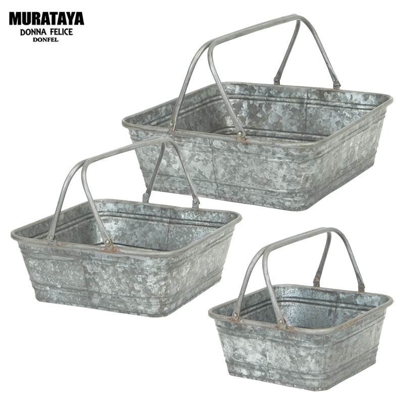 ■村田屋産業■■2026AW　新作■　ブリキハンドルスクエアプランター
