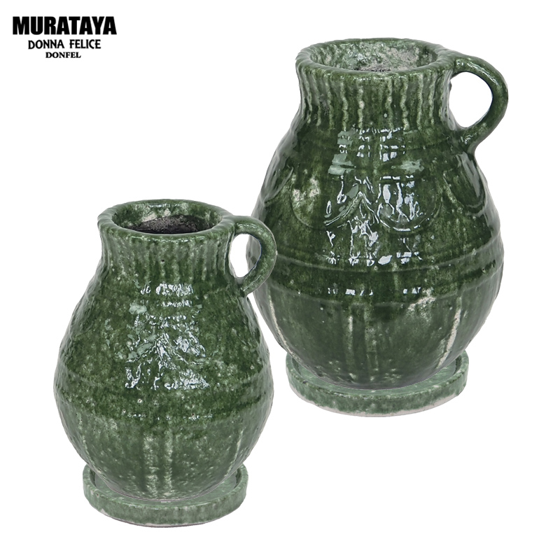 ■村田屋産業■■2026AW　新作■　グレーズドジャーポット　トラムグリーン