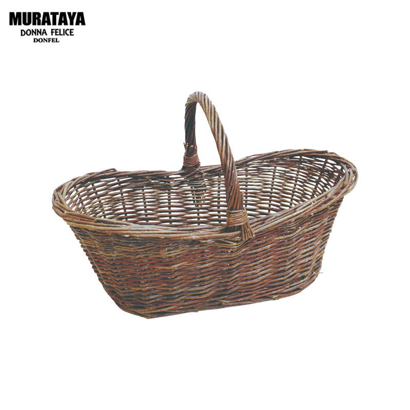 ■村田屋産業■■2026AW　新作■　皮付き柳カゴ　楕円型