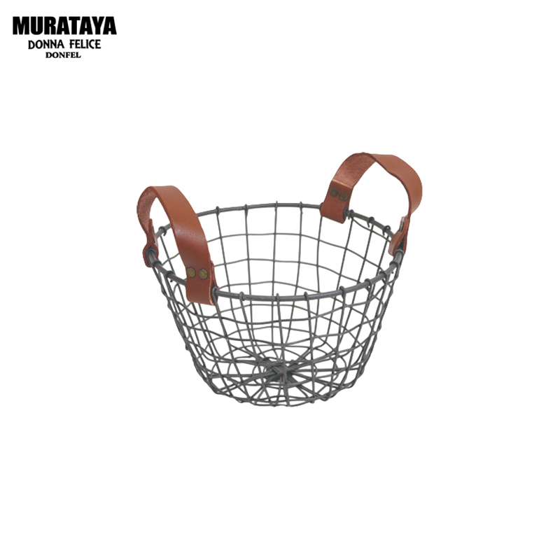 ■村田屋産業■■2026AW　新作■　ワイヤーバスケット皮手　丸型小