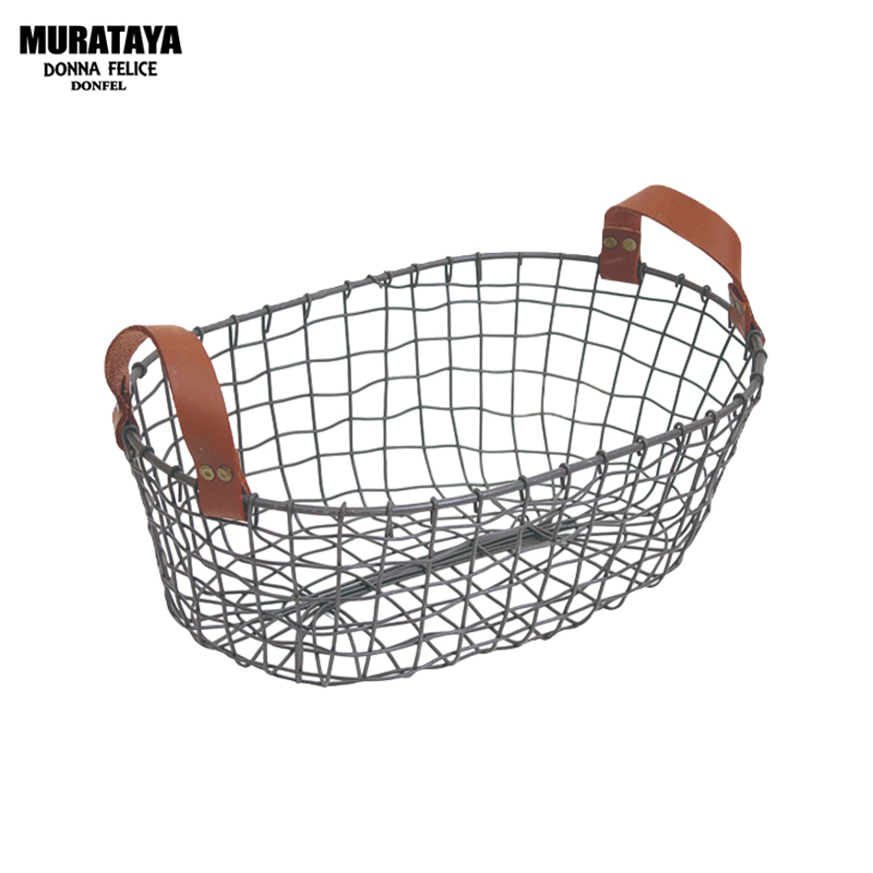 ■村田屋産業■■2026AW　新作■　ワイヤーバスケット皮手　楕円