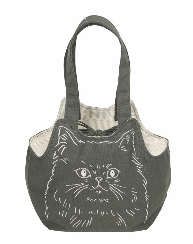 ■ノアファミリー■■2025SS 新作■ フェイス刺繍トートショルダー カーキ