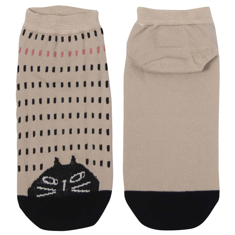 ■ノアファミリー■■2026SS　新作■　ひょっこりねこソックス（アンクル丈）　ベージュ