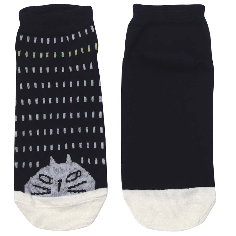 ■ノアファミリー■■2026SS　新作■　ひょっこりねこソックス（アンクル丈）　ネイビー