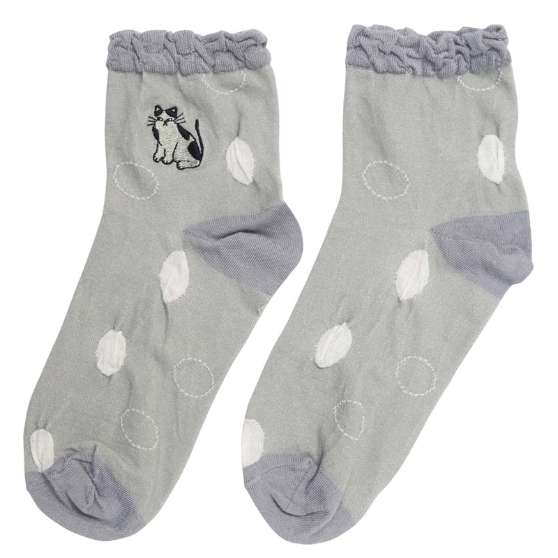 ■ノアファミリー■■2026SS　新作■　ランダムドットソックス　グレー