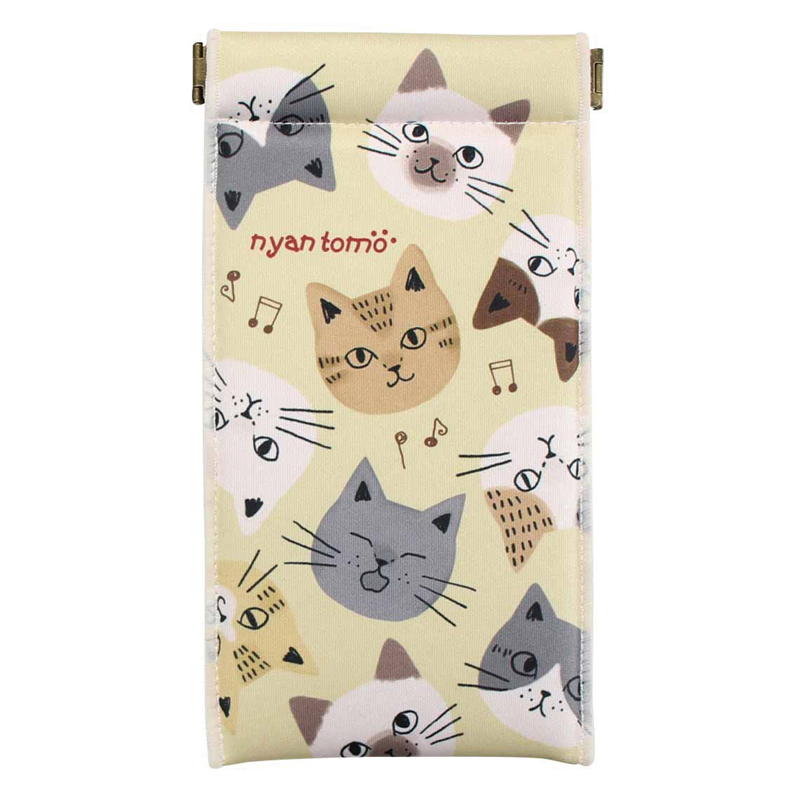 ■ノアファミリー■■2026SS　新作■　ロングパックンポーチ　にゃんともフェイス