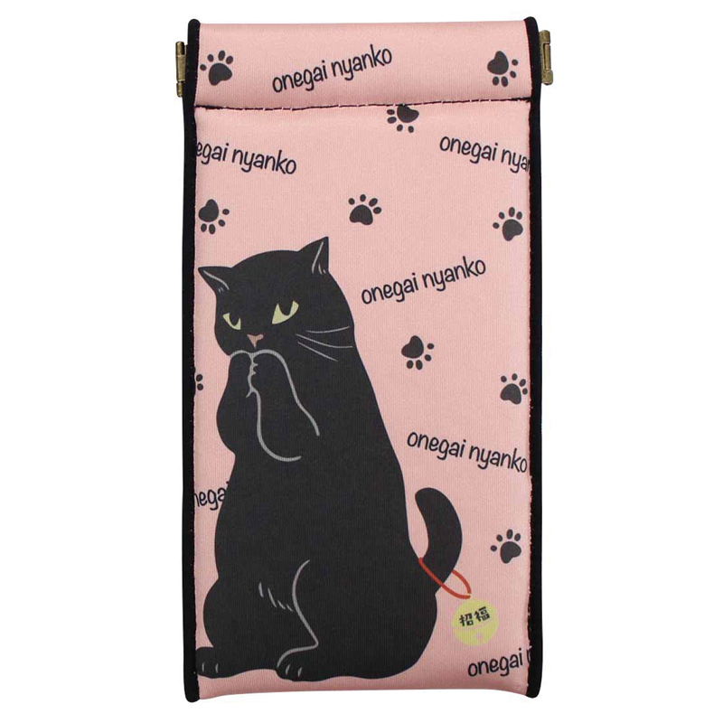 ■ノアファミリー■■2026SS　新作■　ロングパックンポーチ　おねがいニャンコピンク