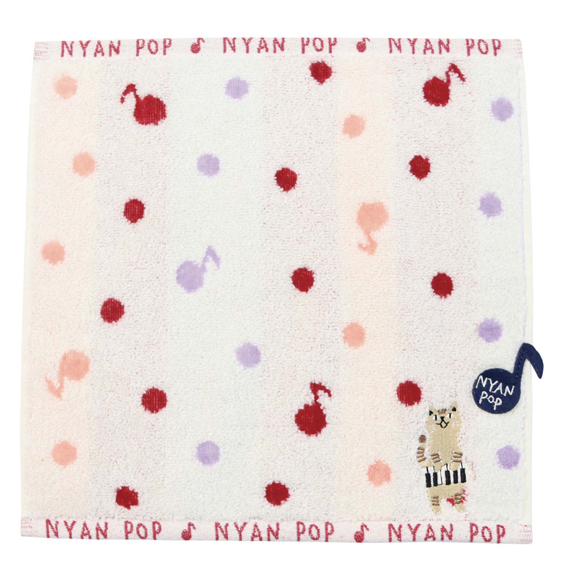 ■ノアファミリー■■2026SS　新作■　ニャンポップ　タオルハンカチ　レッド