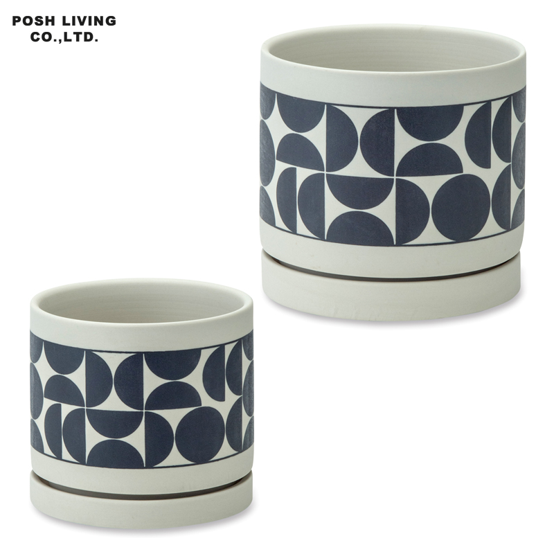■ポッシュリビング■■2026SS　先行予約■　パターンポット　ハーフムーン