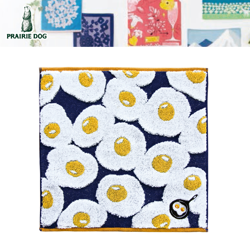 ■PRAIRIE DOG（プレーリードッグ）■【日本製】　Meets!　ジャガードタオルハンカチ　目玉焼き