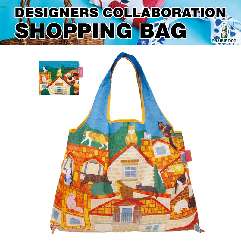 ■PRAIRIE DOG（プレーリードッグ）■　【COMO DESIGN】　2way Shopping Bag　屋根の上の猫たち