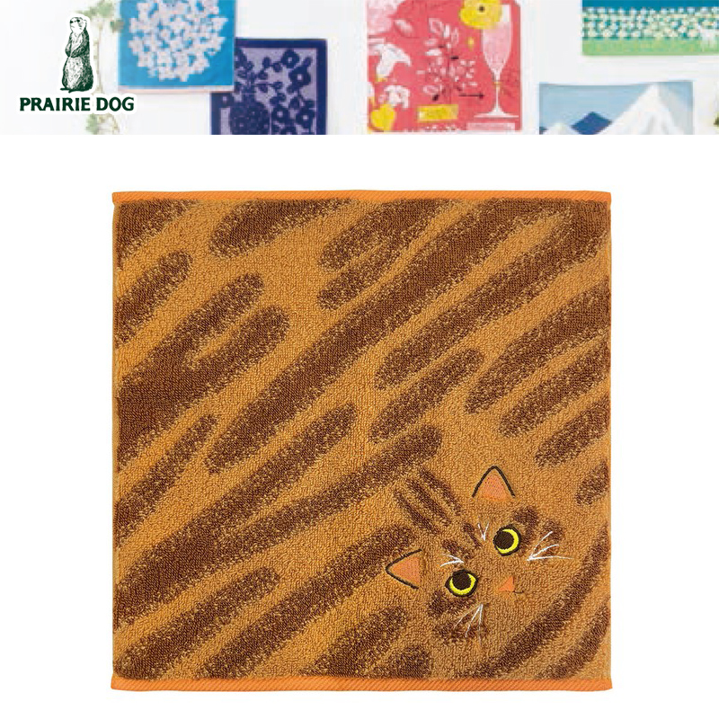 ■PRAIRIE DOG（プレーリードッグ）■　うちのこメイト　猫の毛並みハンカチ　茶トラ