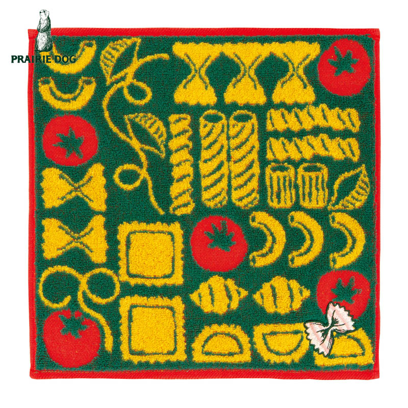 ■プレーリードッグ■■2026SS　新作■　Meets!　GuuGuuジャガードタオルハンカチ　トマトパスタ