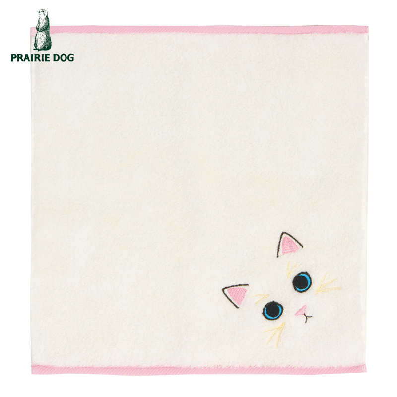 ■プレーリードッグ■■2026SS　先行予約■　うちのこメイト　猫の毛並みハンカチ　白猫