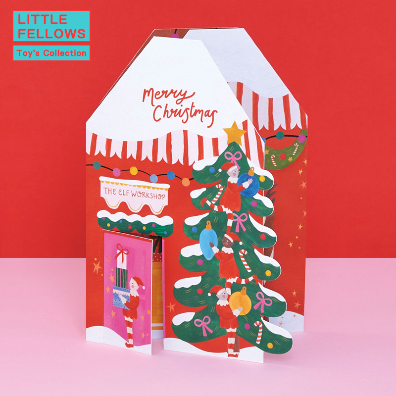 ■湘南インターナショナル■■2025X'mas　先行予約■　【RASPBERRY BLOSSOM】グリーティングカード　Merry Christmas Elves Workshop