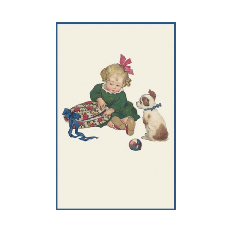 ■湘南インターナショナル■■2026X'mas　先行予約■　クリスマスポストカード　仔犬と女の子