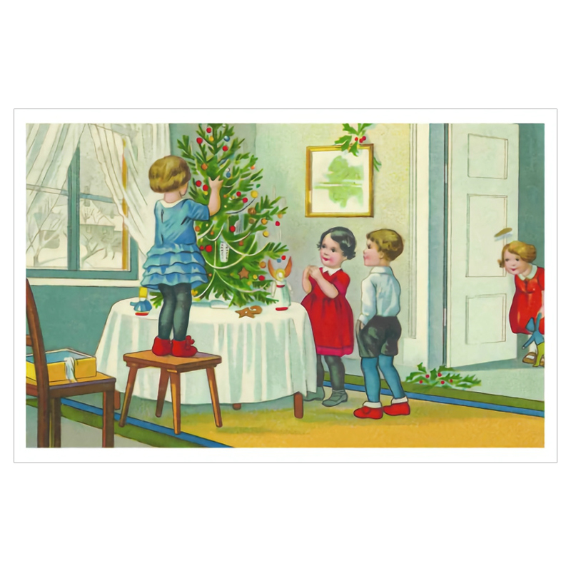 ■湘南インターナショナル■■2026X'mas　先行予約■　クリスマスポストカード　クリスマスツリーの飾りつけ
