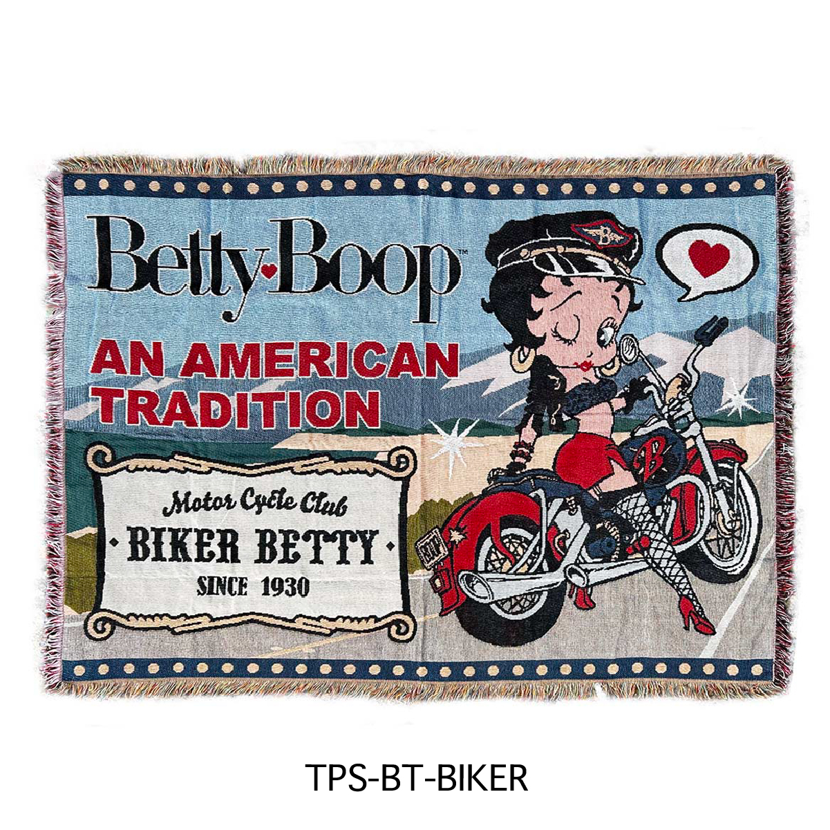 ■S.H.O ENTER PRISE（ショー・エンタープライズ）■■2025AW　新作■　BETTY BOOP　フリンジタペストリー　TPS-BT-BIKER