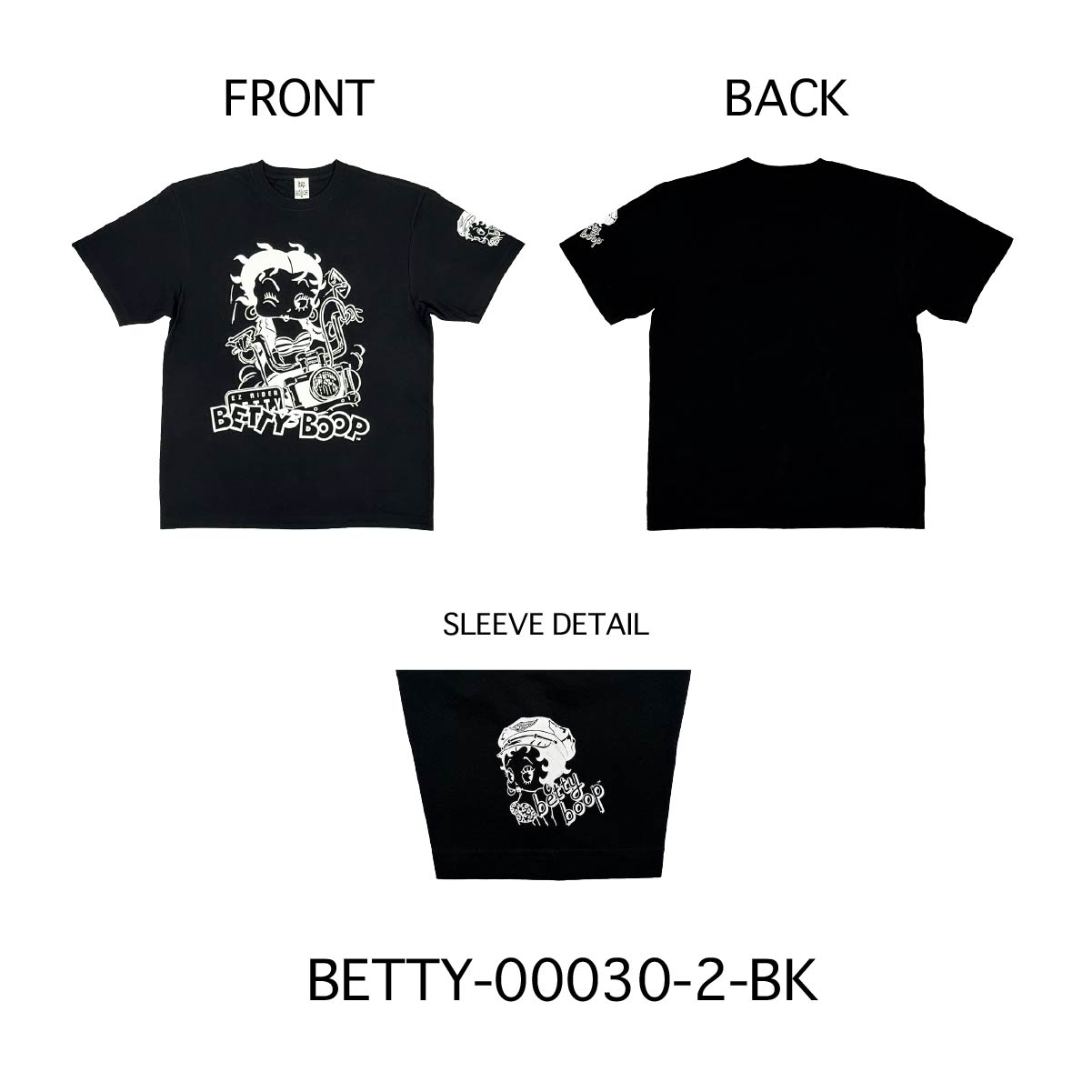 ■S.H.O ENTER PRISE（ショー・エンタープライズ）■■2026SS　新作■　BETTY BOOP　バイカーTシャツ　BT-00030-2-BK