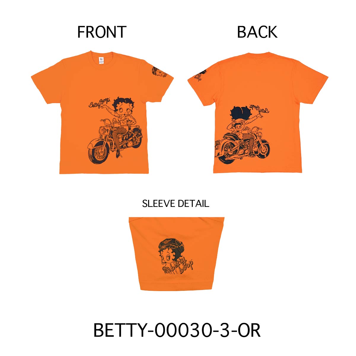 ■S.H.O ENTER PRISE（ショー・エンタープライズ）■■2026SS　新作■　BETTY BOOP　バイカーTシャツ　BT-00030-3-OR