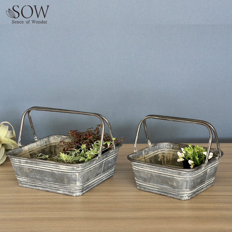 ■SOW（ソウ）■■2026SS　先行予約■　ブリキハンドル付き　スクエアバスケット