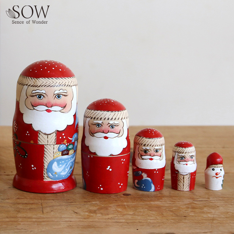 ■SOW（ソウ）■■2026X'mas　先行予約■　木製オブジェ　サンタマトリョーシカ