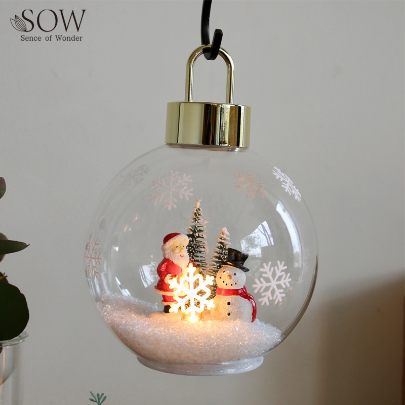 ■SOW（ソウ）■■2026X'mas　先行予約■　ガラスライト スノーボール　サンタとスノーマン