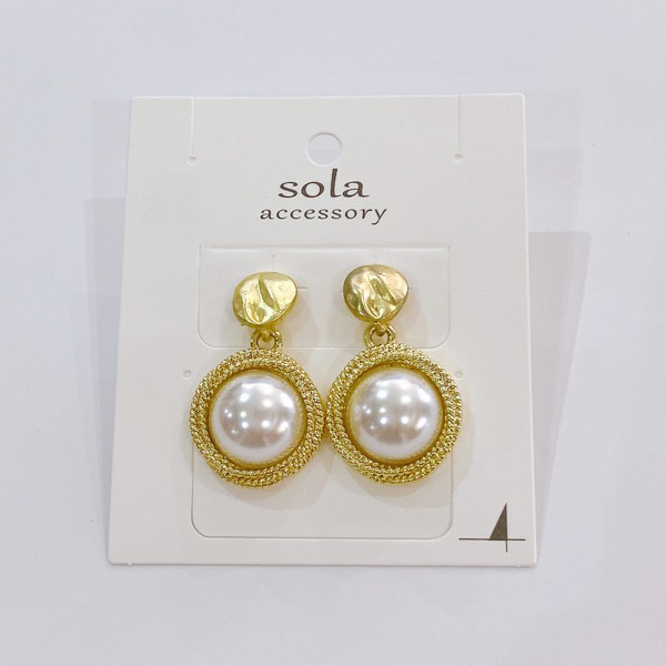 ■SPES（スペース）■■2026AW　新作■　ラウンドパールピアス　GOLD