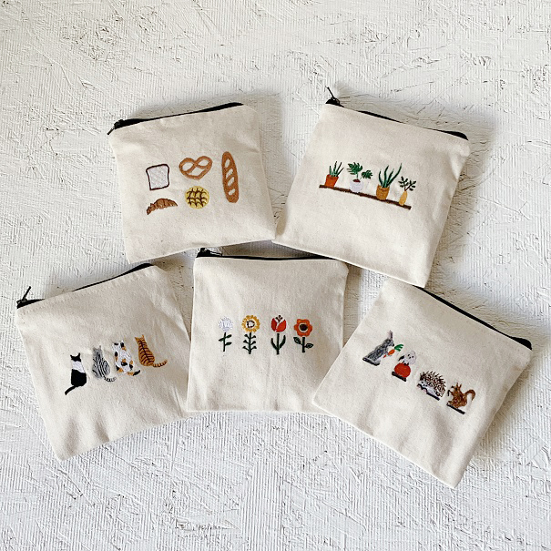 ■SPES（スペース）■■2026AW　新作■　コンパクト刺繍ポーチ
