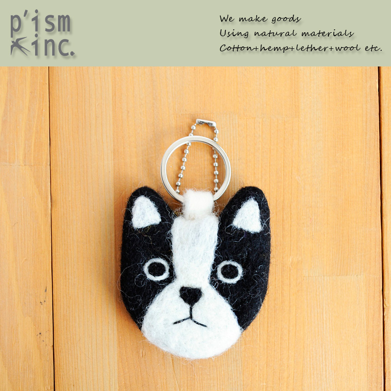 ■ピズム■■2024AW　新作■　Feltフェイスキーホルダー　Boston Terrier