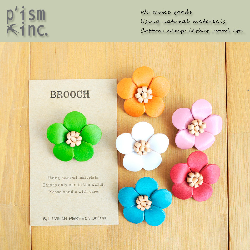 ■ピズム■■2026SS　新作■　レザーブローチ　Flower　CF